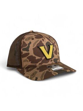 Vanderbilt Commodores Gold 3D Snapback Trucker Hat- Bark Duck Camo/ Brown